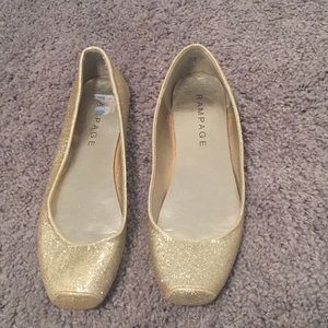 Gold Glitter Ballet Flats.
